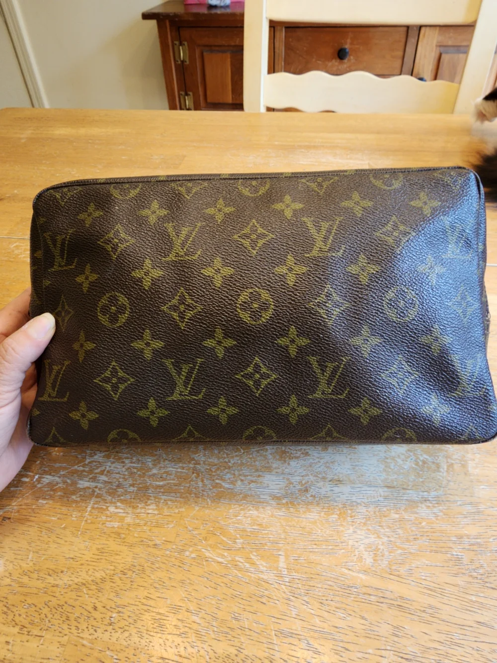 Louis Vuitton Monogram Trousse Toilette 28  iconic brown coated canvas